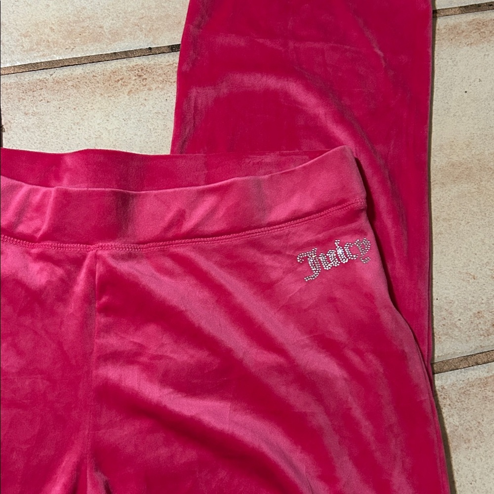 NWOT Juicy Couture Women's Bling Fuchsia Velour Track Lounge Pants - Picture 6 of 10